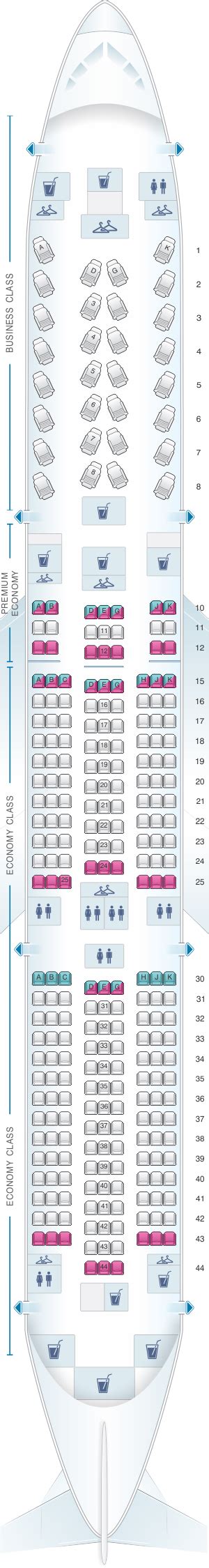Seat map of Air France Boeing 787.